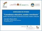 Evento: Seminario di Studio:”Consulenza educativa, scuola e territorio”