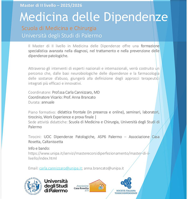 Medicina delle Dipendenze: nasce un master dedicato ad una delle emergenze sanitarie contemporanee