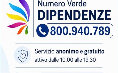 Dipendenze: attivo il Numero Verde nazionale 800 940 789 e due nuove piattaforme online di supporto